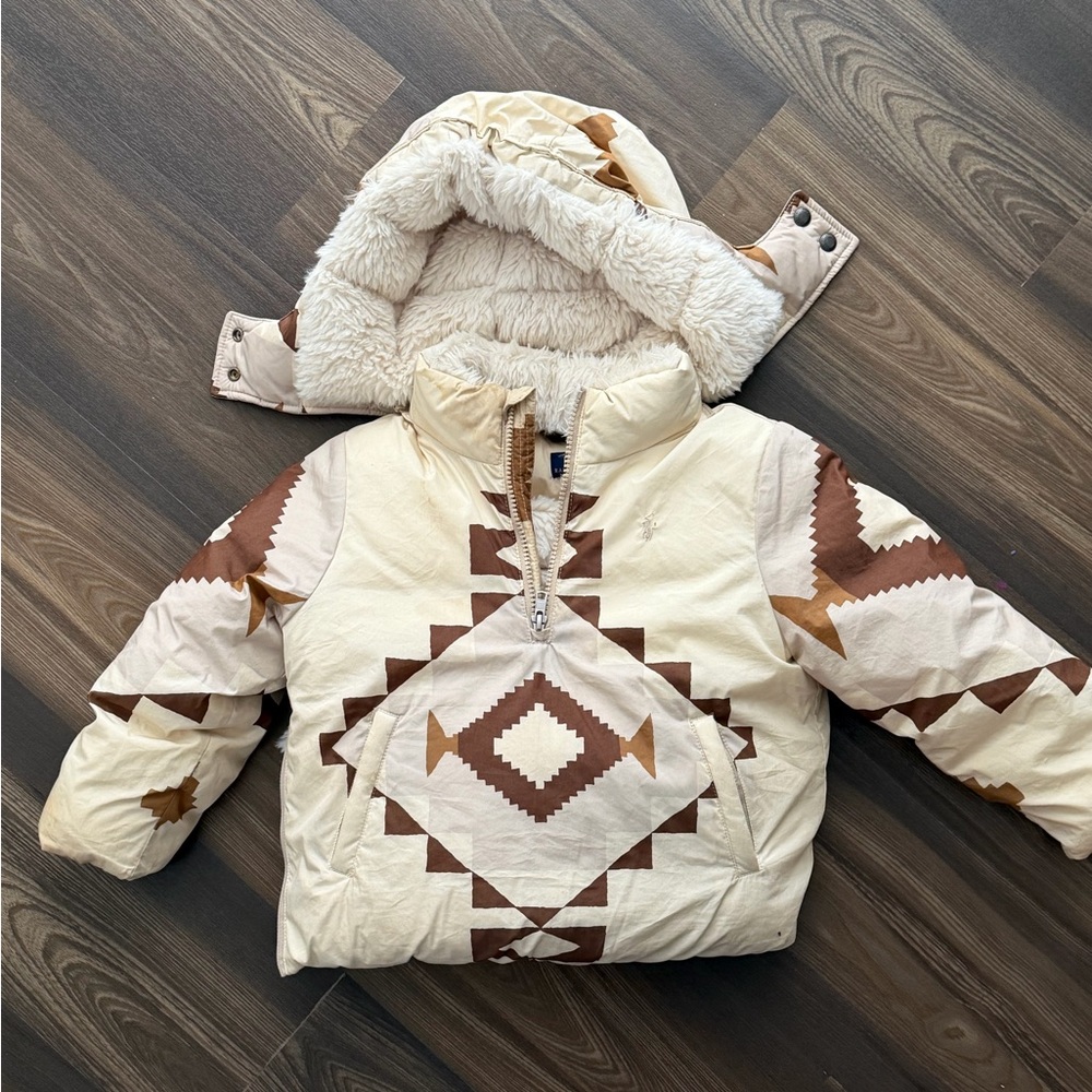 Ralph Lauren Cream and Brown Hooded Jacket